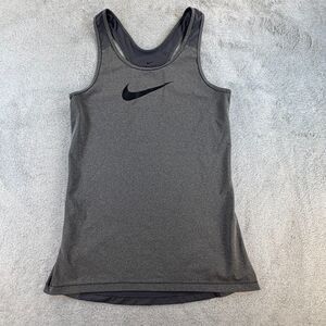 Nike Tank Top Women Medium Dri-Fit Athletic Training Gray Sleeveless